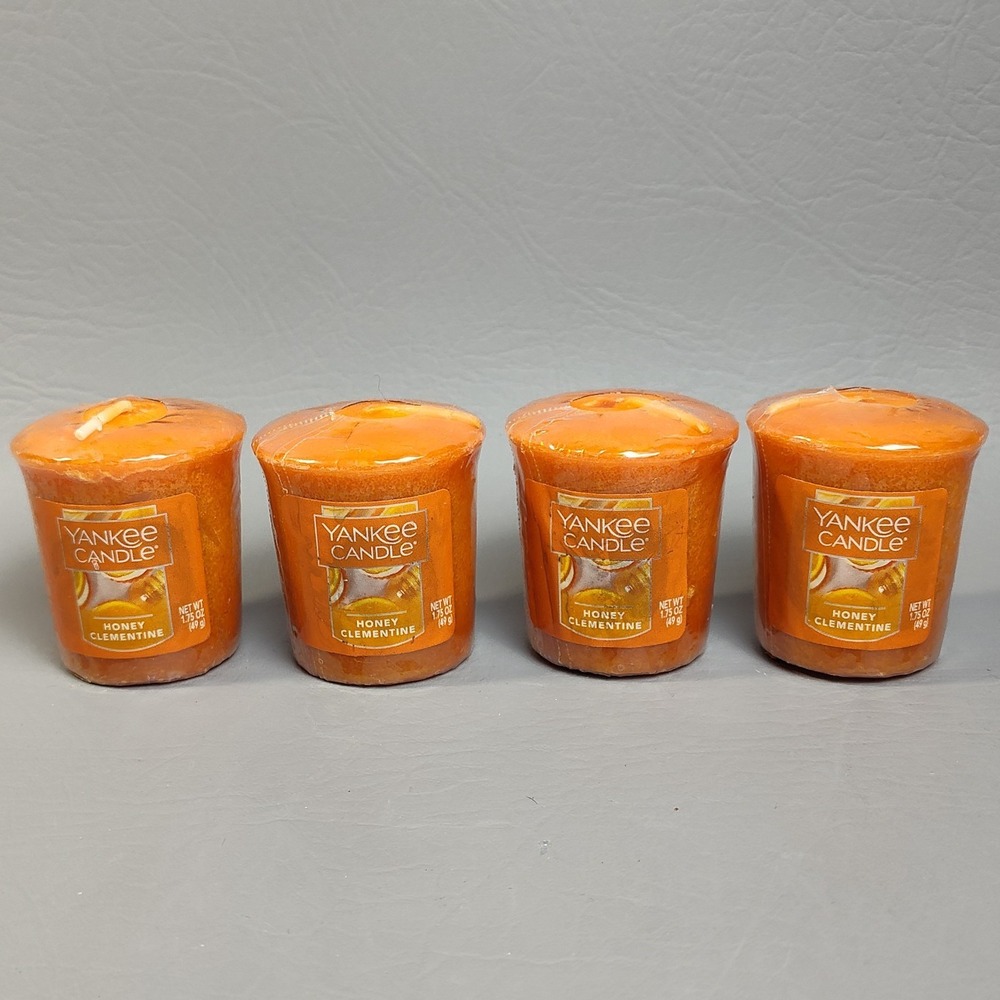 Yankee Candle Votive Candles Honey Clementine 1.75 oz Lot Of 4 RARE Retired‎ HTF